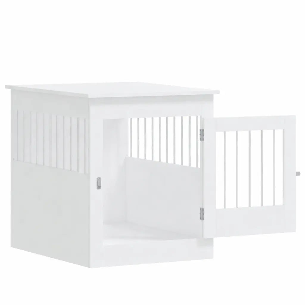 Sonoma oak dog crate furniture with steel wire front panel and wooden frame