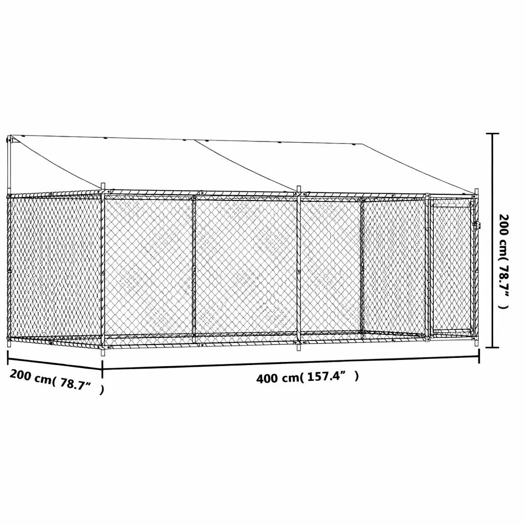 Outdoor dog kennel dimensions diagram 4x2x2m