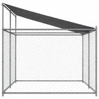 Side angle outdoor metal dog kennel with roof 4x2x2m
